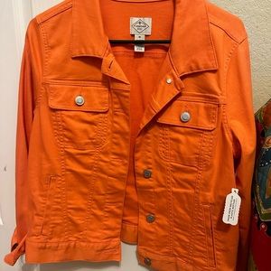 St. John Bay orange jacket size MEDIUM new with tag